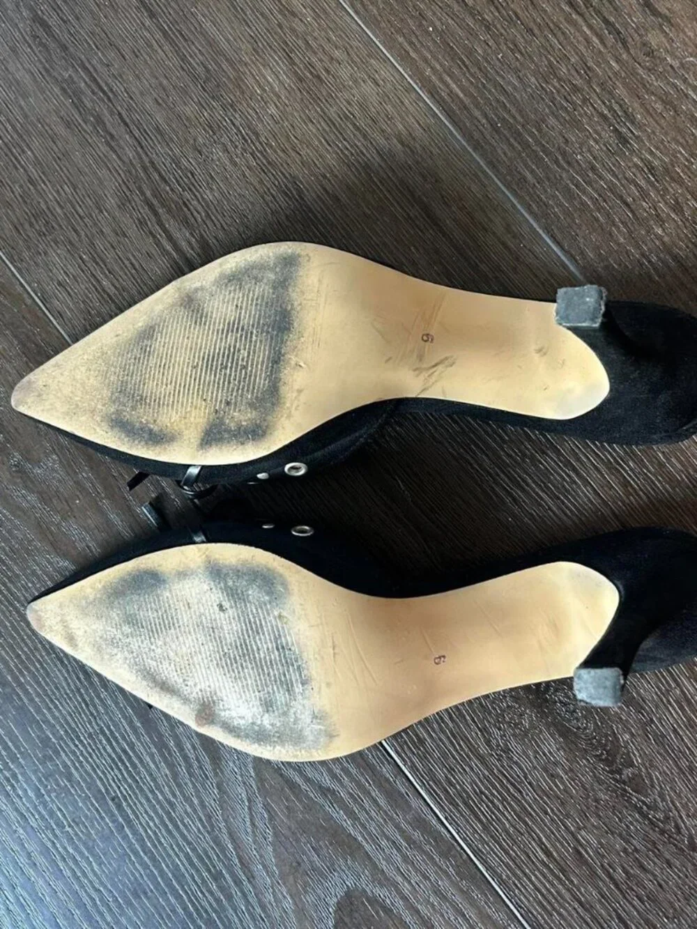 Black suede kitten heels with bow detail #heels #suede   Size 9   Club party nyc - Picture 5 of 5